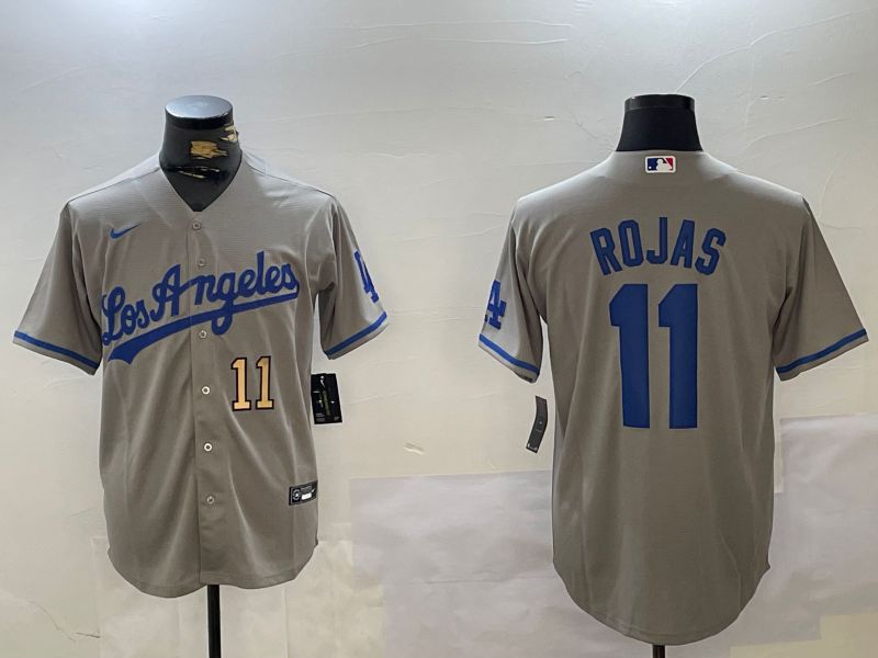 Men Los Angeles Dodgers #11 Rojas Grey Game 2024 Nike MLB Jersey style 10164->los angeles dodgers->MLB Jersey